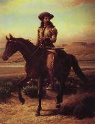 William de la Montagne Cary Buffalo Bill on Charlie oil on canvas